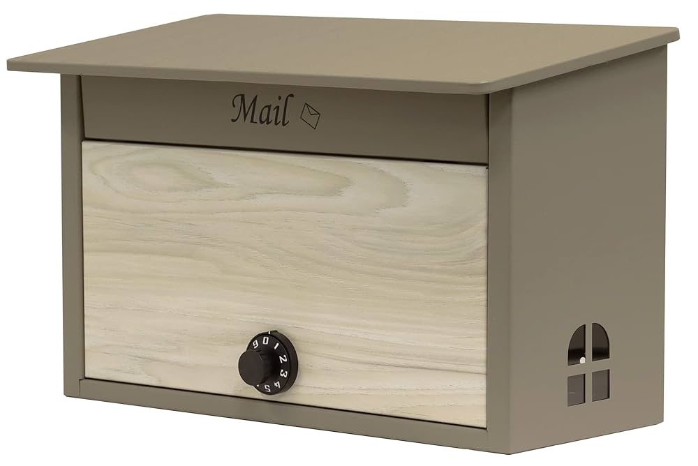 MJ PT EST　宅配ボックス　ベージュ　郵便ポスト スタンドポスト 宅配ボックス付き 幅45×奥行40×高さ85.5cm